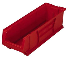 Quantum Storage - 100 Lb. Load Capacity, 23-7/8" Deep, Red Polypropylene Hopper Stacking Bin - 7" High x 8-1/4" Wide x 23-7/8" Long - A1 Tooling