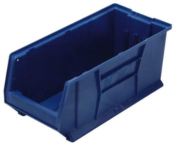 Quantum Storage - 100 Lb. Load Capacity, 23-7/8" Deep, Blue Polypropylene Hopper Stacking Bin - 9" High x 8-1/4" Wide x 23-7/8" Long - A1 Tooling