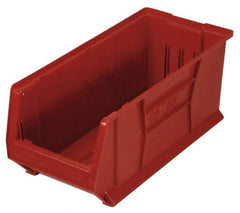 Quantum Storage - 100 Lb. Load Capacity, 23-7/8" Deep, Red Polypropylene Hopper Stacking Bin - 9" High x 8-1/4" Wide x 23-7/8" Long - A1 Tooling