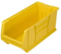 Quantum Storage - 100 Lb. Load Capacity, 23-7/8" Deep, Yellow Polypropylene Hopper Stacking Bin - 9" High x 8-1/4" Wide x 23-7/8" Long - A1 Tooling