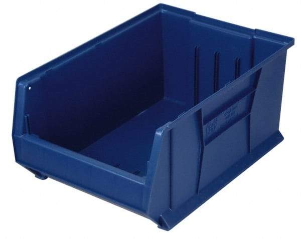 Quantum Storage - 100 Lb. Load Capacity, 23-7/8" Deep, Blue Polypropylene Hopper Stacking Bin - 7" High x 11" Wide x 23-7/8" Long - A1 Tooling