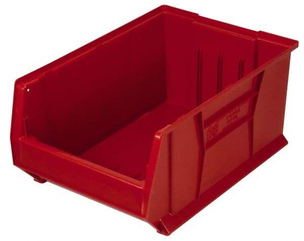 Quantum Storage - 100 Lb. Load Capacity, 23-7/8" Deep, Red Polypropylene Hopper Stacking Bin - 7" High x 11" Wide x 23-7/8" Long - A1 Tooling