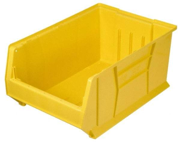 Quantum Storage - 100 Lb. Load Capacity, 23-7/8" Deep, Yellow Polypropylene Hopper Stacking Bin - 7" High x 11" Wide x 23-7/8" Long - A1 Tooling