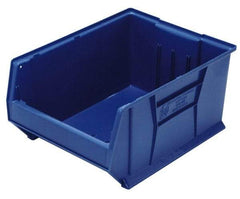 Quantum Storage - 100 Lb. Load Capacity, 23-7/8" Deep, Blue Polypropylene Hopper Stacking Bin - 10" High x 11" Wide x 23-7/8" Long - A1 Tooling