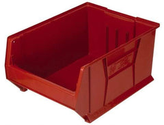 Quantum Storage - 100 Lb. Load Capacity, 23-7/8" Deep, Red Polypropylene Hopper Stacking Bin - 12" High x 18-1/4" Wide x 23-7/8" Long - A1 Tooling