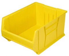 Quantum Storage - 100 Lb. Load Capacity, 23-7/8" Deep, Yellow Polypropylene Hopper Stacking Bin - 10" High x 11" Wide x 23-7/8" Long - A1 Tooling