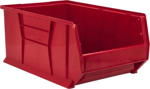 Quantum Storage - 100 Lb. Load Capacity, 23-7/8" Deep, Red Polypropylene Hopper Stacking Bin - 11" High x 16-1/2" Wide x 23-7/8" Long - A1 Tooling