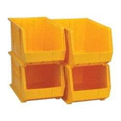 Quantum Storage - 75 Lb. Load Capacity, 18" Deep, Yellow Polypropylene Hopper Stacking Bin - 10" High x 11" Wide x 18" Long - A1 Tooling