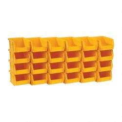 Quantum Storage - 10 Lb. Load Capacity, 5-3/8" Deep, Yellow Polypropylene Hopper Stacking Bin - 3" High x 4-1/8" Wide x 5-3/8" Long - A1 Tooling