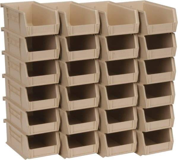 Quantum Storage - 10 Lb. Load Capacity, 7-3/8" Deep, Ivory Polypropylene Hopper Stacking Bin - 3" High x 4-1/8" Wide x 7-3/8" Long - A1 Tooling