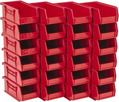 Quantum Storage - 10 Lb. Load Capacity, 7-3/8" Deep, Red Polypropylene Hopper Stacking Bin - 3" High x 4-1/8" Wide x 7-3/8" Long - A1 Tooling