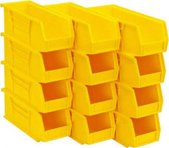 Quantum Storage - 30 Lb. Load Capacity, 10-7/8" Deep, Yellow Polypropylene Hopper Stacking Bin - 4" High x 4-1/8" Wide x 10-7/8" Long - A1 Tooling