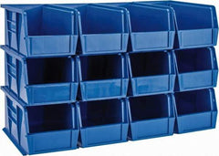 Quantum Storage - 30 Lb. Load Capacity, 10-7/8" Deep, Blue Polypropylene Hopper Stacking Bin - 5" High x 5-1/2" Wide x 10-7/8" Long - A1 Tooling