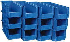 Quantum Storage - 50 Lb. Load Capacity, 14-3/4" Deep, Blue Polypropylene Hopper Stacking Bin - 5" High x 5-1/2" Wide x 14-3/4" Long - A1 Tooling