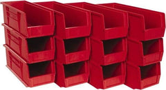 Quantum Storage - 50 Lb. Load Capacity, 14-3/4" Deep, Red Polypropylene Hopper Stacking Bin - 5" High x 5-1/2" Wide x 14-3/4" Long - A1 Tooling