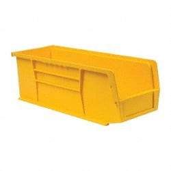 Quantum Storage - 50 Lb. Load Capacity, 14-3/4" Deep, Yellow Polypropylene Hopper Stacking Bin - 5" High x 5-1/2" Wide x 14-3/4" Long - A1 Tooling