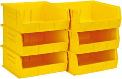 Quantum Storage - 50 Lb. Load Capacity, 10-7/8" Deep, Yellow Polypropylene Hopper Stacking Bin - 5" High x 11" Wide x 10-7/8" Long - A1 Tooling