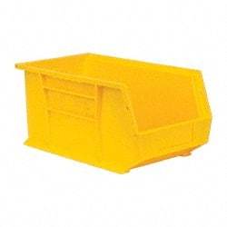 Quantum Storage - 60 Lb. Load Capacity, 14-3/4" Deep, Yellow Polypropylene Hopper Stacking Bin - 7" High x 8-1/4" Wide x 14-3/4" Long - A1 Tooling