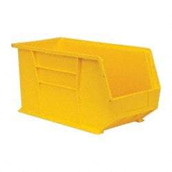 Quantum Storage - 60 Lb. Load Capacity, 18" Deep, Yellow Polypropylene Hopper Stacking Bin - 9" High x 8-1/4" Wide x 18" Long - A1 Tooling