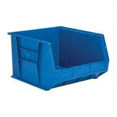 Quantum Storage - 75 Lb. Load Capacity, 18" Deep, Blue Polypropylene Hopper Stacking Bin - 11" High x 16-1/2" Wide x 18" Long - A1 Tooling