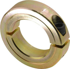 Climax Metal Products - 1-1/4" Bore, Steel, One Piece One Piece Split Shaft Collar - 2-1/16" Outside Diam, 1/2" Wide - A1 Tooling