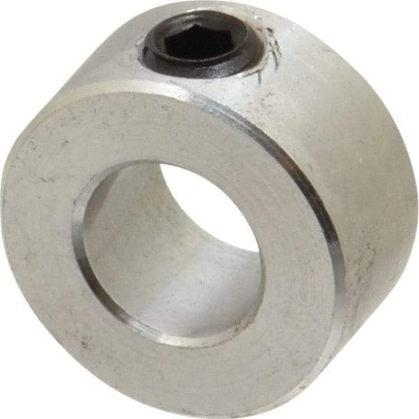 Climax Metal Products - 3/8" Bore, Aluminum, One Piece Solid Set Screw Collars - 3/4" Outside Diam, 3/8" Wide - A1 Tooling