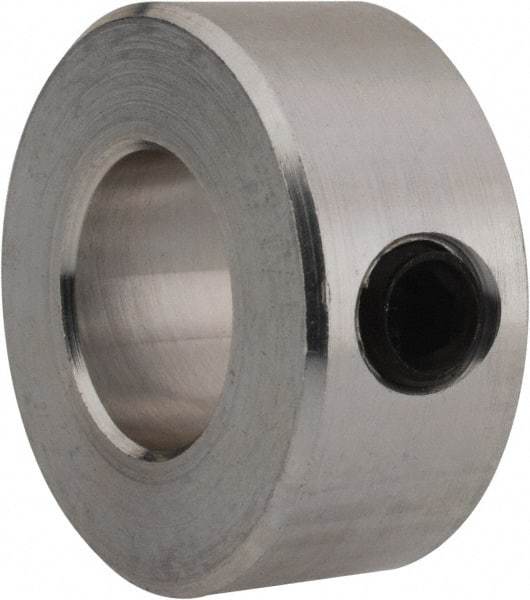 Climax Metal Products - 1/2" Bore, Aluminum, One Piece Solid Set Screw Collars - 1" Outside Diam, 7/16" Wide - A1 Tooling