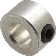 Climax Metal Products - 1/4" Bore, Aluminum, One Piece Solid Set Screw Collars - 1/2" Outside Diam, 9/32" Wide - A1 Tooling