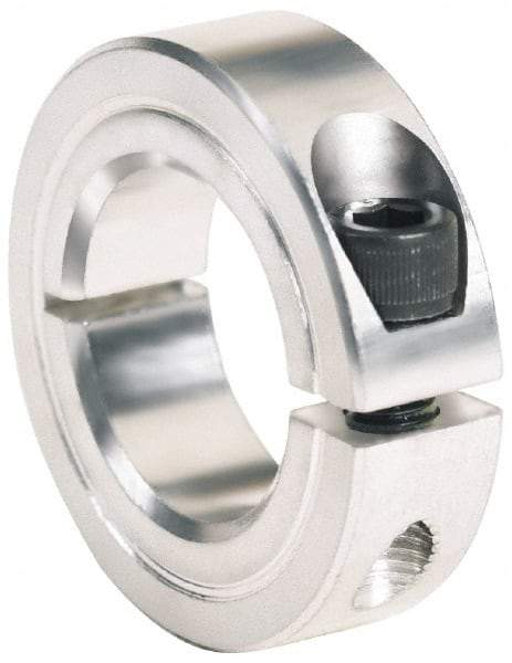 Climax Metal Products - 1/8" Bore, Aluminum, One Piece One Piece Split Shaft Collar - 5/8" Outside Diam, 9/32" Wide - A1 Tooling