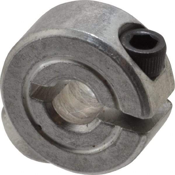 Climax Metal Products - 3/16" Bore, Aluminum, One Piece One Piece Split Shaft Collar - 5/8" Outside Diam, 9/32" Wide - A1 Tooling