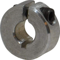 Climax Metal Products - 1/4" Bore, Aluminum, One Piece One Piece Split Shaft Collar - 5/8" Outside Diam, 9/32" Wide - A1 Tooling