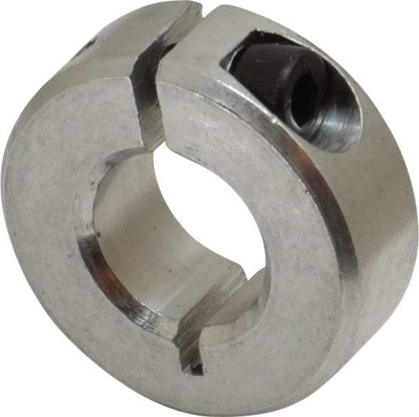 Climax Metal Products - 7/16" Bore, Aluminum, One Piece One Piece Split Shaft Collar - 15/16" Outside Diam, 11/32" Wide - A1 Tooling