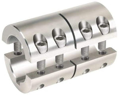 Climax Metal Products - 2" Bore, Stainless Steel, With Keyway Two Piece Split Shaft Collar - 3-3/8" Outside Diam, 4-7/8" Wide - A1 Tooling