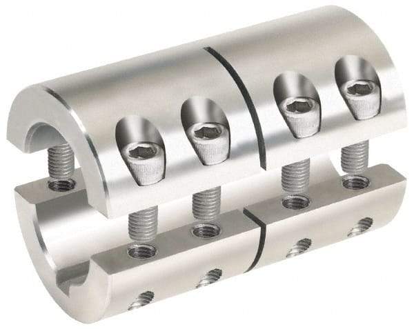 Climax Metal Products - 1 x 1/2" Bore, Stainless Steel, With Keyway Two Piece Split Shaft Collar - 1-3/4" Outside Diam, 3" Wide - A1 Tooling