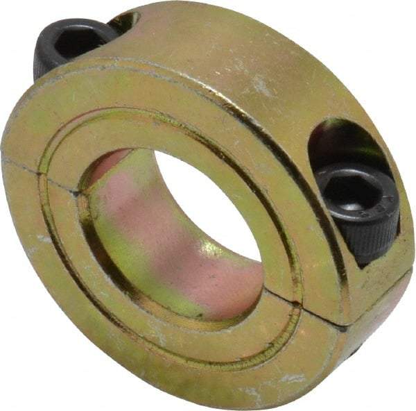 Climax Metal Products - 11/16" Bore, Steel, Two Piece Clamping Shaft Collar - 1-3/8" Outside Diam, 7/16" Wide - A1 Tooling