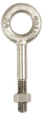 Gibraltar - 1,200 Lb Capacity, Stainless Steel, 3/8-16 Thread, Fixed Lifting Eye Bolt - Partially Threaded, 2-1/2" Shank, 1-1/2" Thread Length, No Shoulder - A1 Tooling