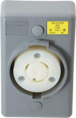 Hubbell Wiring Device-Kellems - 125 VAC, 20 Amp, L5-20R NEMA, Self Grounding Receptacle - 2 Poles, 3 Wire, Female End, Gray - A1 Tooling