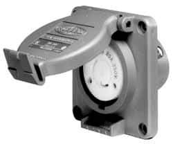 Hubbell Wiring Device-Kellems - 277 VAC, 20 Amp, L7-20R NEMA, Self Grounding Receptacle - 2 Poles, 3 Wire, Female End, Gray - A1 Tooling