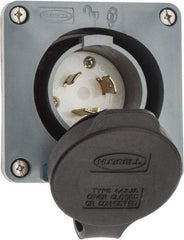 Hubbell Wiring Device-Kellems - 250 VAC, 20 Amp, L6-20P NEMA, Self Grounding Inlet - 2 Poles, 3 Wire, Male End, Gray - A1 Tooling