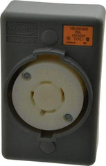 Hubbell Wiring Device-Kellems - 125/250 VAC, 20 Amp, L14-20R NEMA, Self Grounding Receptacle - 3 Poles, 4 Wire, Female End, Gray - A1 Tooling