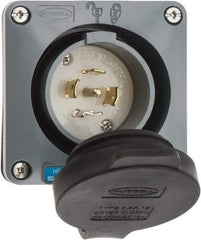 Hubbell Wiring Device-Kellems - 120/208 VAC, 20 Amp, 21-20P NEMA, Self Grounding Inlet - 4 Poles, 5 Wire, Male End, Gray - A1 Tooling