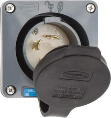 Hubbell Wiring Device-Kellems - 250 VAC, 30 Amp, L15-30P NEMA, Self Grounding Inlet - 3 Poles, 4 Wire, Male End, Gray - A1 Tooling