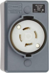 Hubbell Wiring Device-Kellems - 600 VAC, 30 Amp, L17-30R NEMA, Self Grounding Receptacle - 3 Poles, 4 Wire, Female End, Gray - A1 Tooling