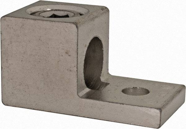 Thomas & Betts - 6 AWG Noninsulated Square Ring Terminal - 5/16" Stud, 2" OAL x 1" Wide, Tin Plated Aluminum Contact - A1 Tooling