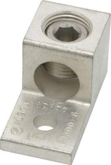 Thomas & Betts - 6 AWG Noninsulated Compression Connection Square Ring Terminal - 5/16" Stud, 2" OAL x 1" Wide, Tin Plated Aluminum Contact - A1 Tooling