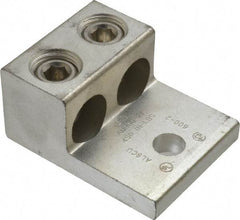 Thomas & Betts - 2 AWG Noninsulated Compression Connection Rectangle Ring Terminal - 1/2" Stud, 3-3/16" OAL x 2-13/32" Wide, Tin Plated Aluminum Contact - A1 Tooling