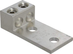 Thomas & Betts - 6 AWG Noninsulated Compression Connection Rectangle Ring Terminal - 1/2" Stud, 4-1/4" OAL x 2-19/64" Wide, Tin Plated Aluminum Contact - A1 Tooling