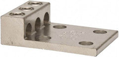 Thomas & Betts - 6 AWG Noninsulated Compression Connection Rectangle Ring Terminal - 1/2" Stud, 4-3/16" OAL x 2-13/16" Wide, Tin Plated Aluminum Contact - A1 Tooling