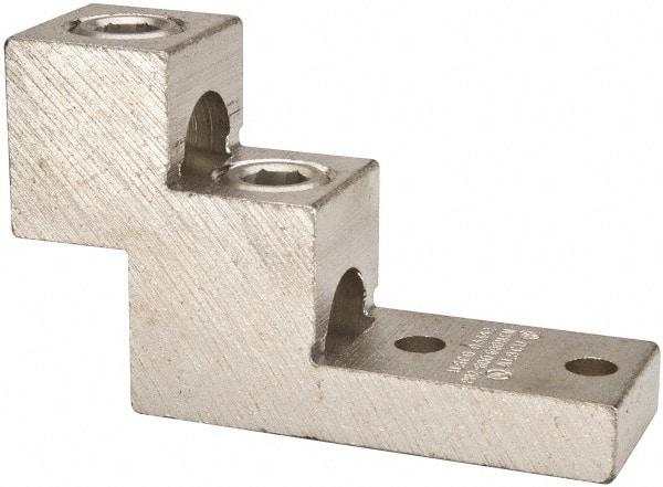 Thomas & Betts - 2 AWG Noninsulated Compression Connection Rectangle Ring Terminal - 13/32" Stud, 4-29/32" OAL x 1-1/2" Wide, Tin Plated Aluminum Contact - A1 Tooling