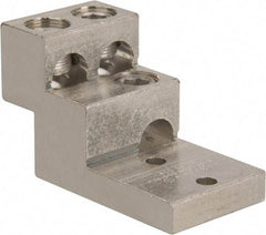 Thomas & Betts - 2 AWG Noninsulated Compression Connection Square Ring Terminal - 3/8" Stud, 4-29/32" OAL x 2-1/2" Wide, Tin Plated Aluminum Contact - A1 Tooling